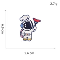 Detail of chef astronaut embroidery patch showing 6.9cm height and 2.7g weight info - 14# Astronaut (Chef)