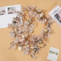 Autumn decoration vine with white pumpkins, light brown maple leaves and berries - 1.9m Luxury Pumpkin Berry Maple Leaf Garland