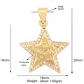 Goldfarbener sternförmiger Anhänger mit MAMA-Gravur und Mikro-Zirkonia-Kristallverzierung - L255401-Gold MAMA Stern