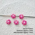 Pink cherry blossom flower beads 9.7x10mm for DIY jewelry and hair accessories - Rose Red