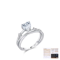 Anello a cuore in argento S925 con fasce incrociate pavé e certificato GRA - Taglia US 5 / Argento sterling 925
