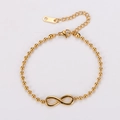 Pulsera minimalista con símbolo de infinito dorado y cadena de bolas ajustable - Dorado