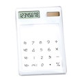 Calcolatrice solare trasparente in acrilico con display LCD a 8 cifre - 120*81*5mm / Bianco