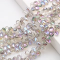 Strand of iridescent teardrop glass crystal beads for DIY jewelry and hairpins - 100 Pcs/Pack / Phantom Purple