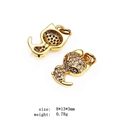 Detail of gold cat charms with zircon inlay showing 8x13mm size and mesh back design - 16-Cat
