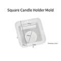 Square silicone mold for candle holders featuring precise internal dimensions and scale - Square Candle Base