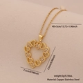 Collana con ciondolo a cuore in oro e zirconi micro-pavé dal design raffinato - Stile Piccoli Cuori Circondanti (4#)