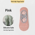 Rosa Yogasocken mit elastischen Kreuzbändern und weißen Anti-Rutsch-Silikonpunkten - Einheitsgröße / Rosa