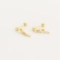 Elegante vergoldete S925 Silberstecker mit funkelnden Marquise-Zirkonia-Anhängern - Gold