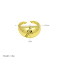 Detailansicht goldener Ring mit Maßen 23mm x 12mm und Gewicht 4.9g Spezifikation - Mehrlagiger breiter Zirkonia-Stil (DR240621-D) / Gold