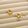 Elegant 18K gold plated titanium steel floral stud earrings with radiant petals - R179 Flower / Gold