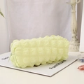 Light yellow puff fabric pencil case with minimalist quilted texture and top zipper - Lemon Yellow