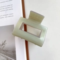 Minimalist light green acetic acid square hair claw clip for elegant hairstyles - 5.2cm / Pale Green