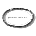 Bracelet en hématite pour homme avec perles métalliques noires irrégulières de 19 cm - Perles d'os 4MM