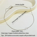 Silver-plated adjustable box chain necklace with lobster clasp 45cm length for DIY jewelry - Box Chain Necklace 45cm (P-C-0037-46)