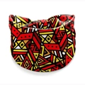 Bohemian mandala headband featuring red, yellow, and black geometric tribal patterns - Style 69