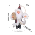 Standing Santa Claus plush ornament in red plaid hat with size 20cm x 10cm measurements - Plaid Linen Hat