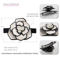 Fermaglio camelia beige in acetato con perla centrale e dimensioni 8,7cm x 6,1cm - Beige