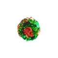 Green orange and gold crinkle paper balls pet toy for cats on white background - 6cm Crinkle Ball / Green + Bronze