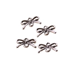 Silver bow alloy charms for DIY necklaces with antique metallic finish and hollow design - No. 23 Bowknot-Silver-8*13mm
