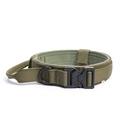 Tactical dog collar in army green nylon with quick-release metal cobra buckle and size XL tag - Green