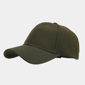 Close-up of deep green waffle weave fabric and texture on the vintage baseball cap - Adjustable / Army Green