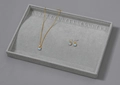 Grey velvet jewelry display tray for necklaces and earrings storage and presentation - Grey Ice Velvet Necklace Tray