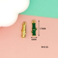 Bamboo shaped gold and green alloy pendant charms for DIY jewelry 17mm x 6mm - 2 Bamboo
