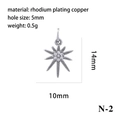 Star-shaped rhodium-plated copper pendant with micro-pave zirconia crystals - Silver Starburst (N-2)
