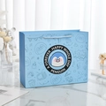 Blaue Geschenktüte mit Pinguin-Cartoon, Baumwollgriffen und kreativen Mustern - Blauer Pinguin