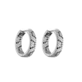 Oorbellen met sprankelend luipaardpatroon van micro-zirkonastenen op witte achtergrond - Basis Creolen / Zilver