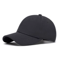 Classic solid black structured baseball cap with breathable mesh fabric and curved brim - Gray