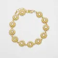 18k gold plated daisy flower bracelet with white cubic zirconia and lobster clasp - Golden Zirconia Daisy Style