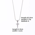 Detailed specs of titanium steel snake chain with a sharp four-pointed star pendant - Silver-Four-pointed Star-45cm Snake Chain