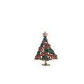 Weihnachtsbaum-Brosche mit roten und grünen Strasssteinen auf Goldlegierung - Weihnachtsbaum Stil B-190701-14
