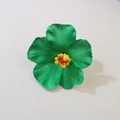 Realistic green frangipani flower hair clip for beach styling and bun accessories - Hibiscus / 9.5CM / Green