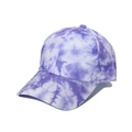 Adjustable purple and white tie-dye cotton baseball cap with reinforced curved brim - Adjustable / Purple White Art Tie-Dye (2)
