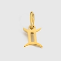 Ciondolo segno zodiacale Gemelli dorato lucido per gioielli minimalisti - Gemini / Colore acciaio
