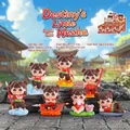 Geflokte Beer Nini blind box serie met zeven schattige anime figuren en accessoires - Kleine Nezha van het Lot Serie (6 stuks) / Complete set