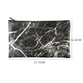 Black and white marble makeup bag with zipper, 21.5cm by 12.6cm size dimensions - Marble Black Bag