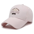 Light pink brushed cotton baseball cap with vintage 'Change Future' embroidery - Adjustable / Pink
