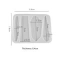 Translucent silicone mold for DIY hair clips with four irregular strip shapes - No. 2 Hair Clip Mold / Translucent White
