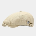 Cappello newsboy classico in cotone beige con fibbia in metallo regolabile - Regolabile / Cachi