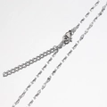 Silver adjustable stainless steel water wave chain necklace with lobster clasp - Lips Chain / Steel