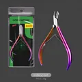 Rainbow titanium professional cuticle nippers model D2022 in retail packaging - High Quality D2022 Cuticle Nipper Rainbow