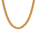 Collana a catena piatta con maglie quadrate da 6,2 mm in acciaio inossidabile dorato - Collana d'oro (N2974-B0338)