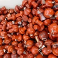 Polished natural red jasper mushroom pendants with silver metal clasps in bulk - Red Jasper