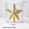 Puntale per albero di Natale a stella glitterata oro e argento da 22 cm con decorazioni - Stella per Puntale Albero Oro Lucido (85g)