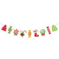 Striscione natalizio con calze colorate, alberi e bastoncini di zucchero per feste - Banner Accessori (Y-00150-5)