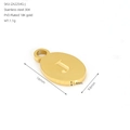 Oval stainless steel pendant with letter J in 18K gold PVD finish for DIY jewelry making - Letter J(ZA2254G-J) / Pendant Only / Gold